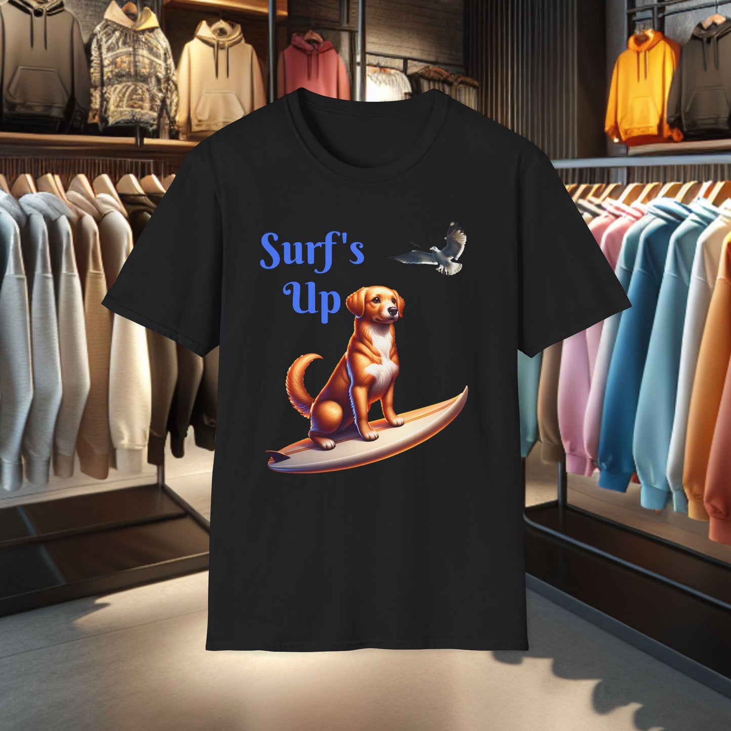 Dog Surfing Unisex T-Shirt - Surf's Up