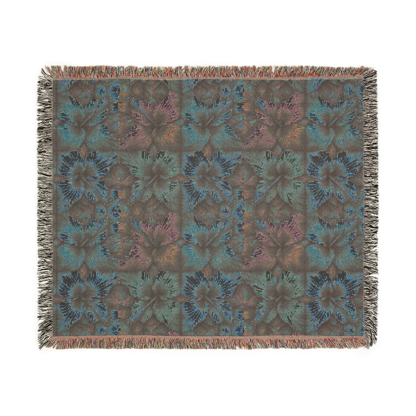 Vibrant Floral Woven Blanket