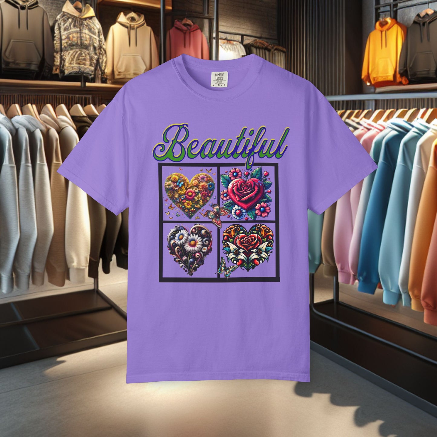 Beautiful Hearts Floral Unisex T-shirt