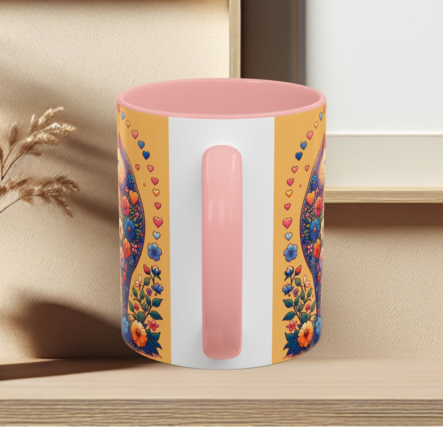 Mug- Loving Cat - Accent Coffee Mug (11oz, 15oz) (AOP)