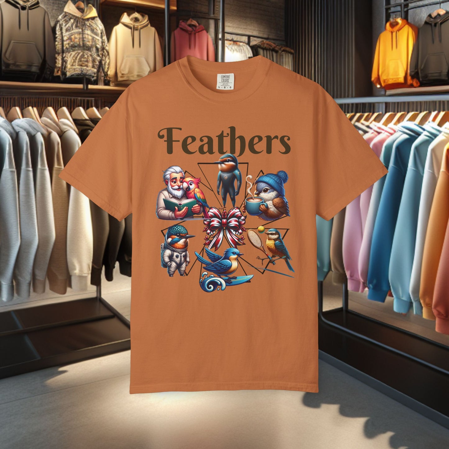 Boho Feathers T-shirt - Bird Lover's Garment