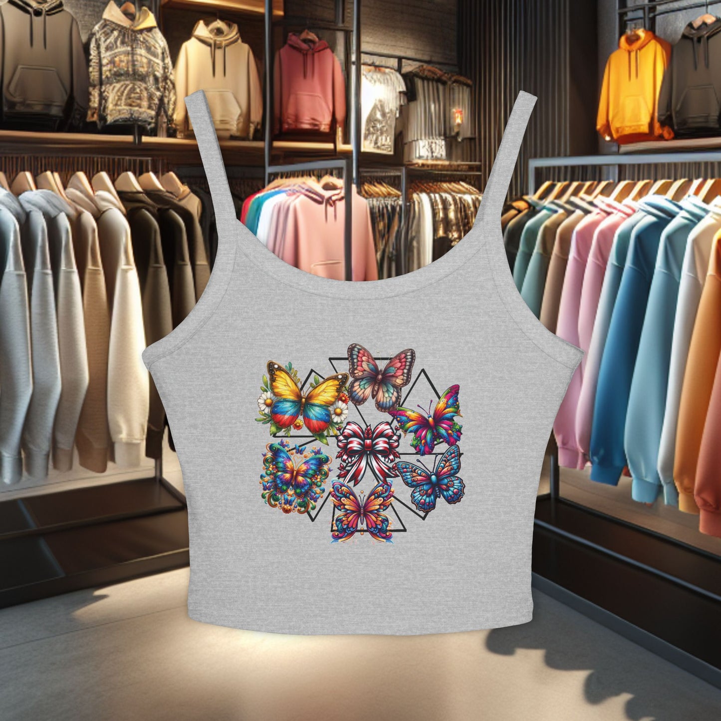 Colorful Butterfly Women's Tank Top - Summer Fashion, Boho Style
