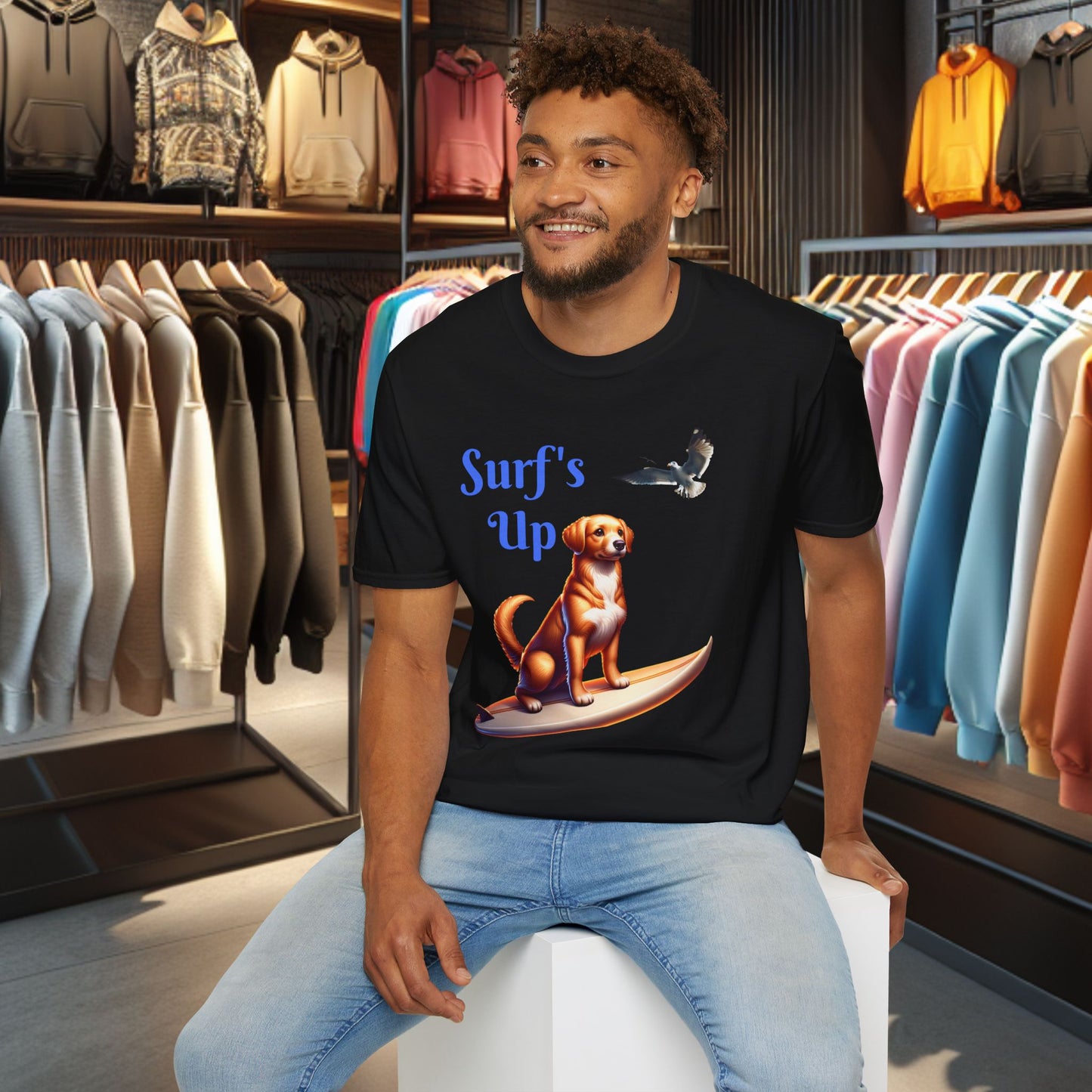 Dog Surfing Unisex T-Shirt - Surf's Up