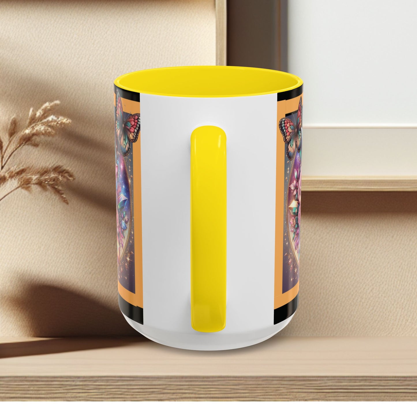 Coffee Mug Butterflys and Flowers