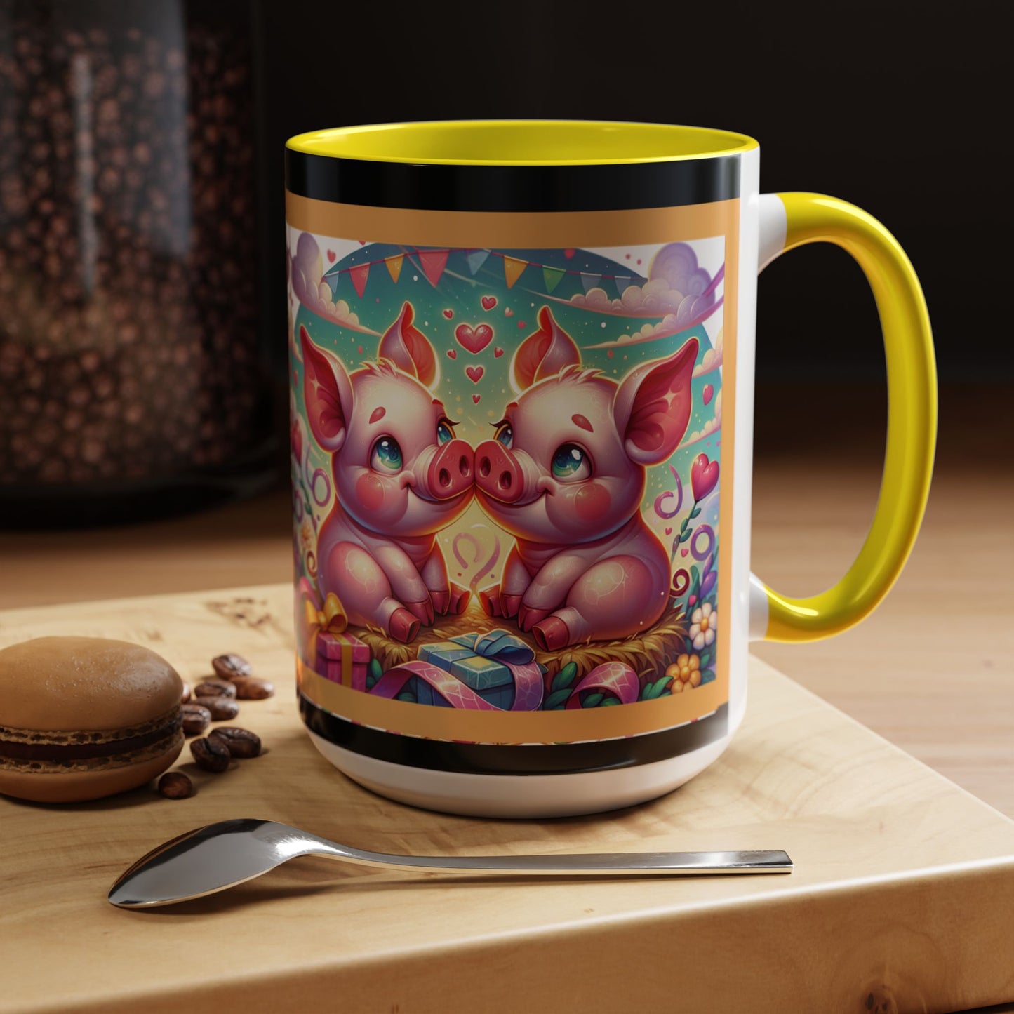Coffee Mug Love Pigs Picknick 11, 15oz