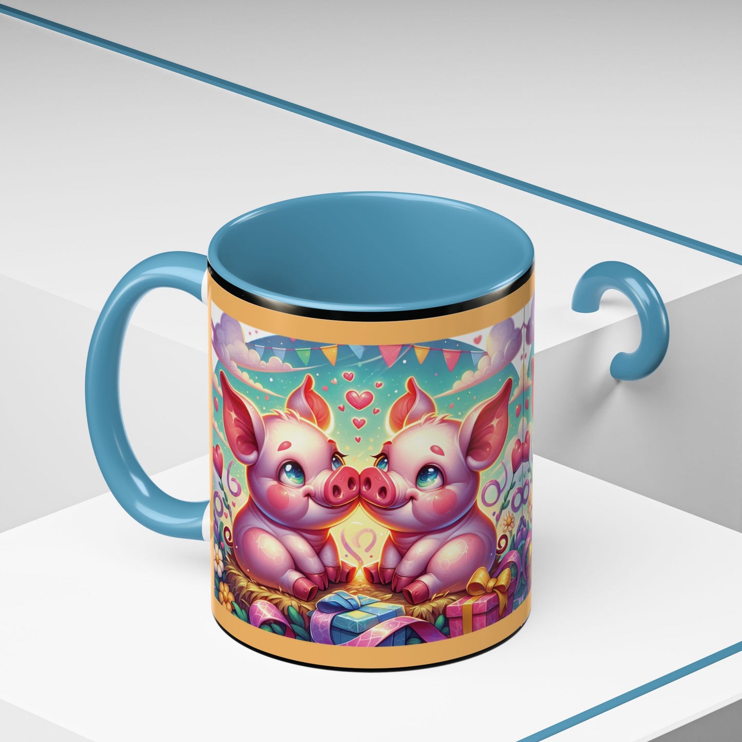 Coffee Mug Love Pigs Picknick 11, 15oz