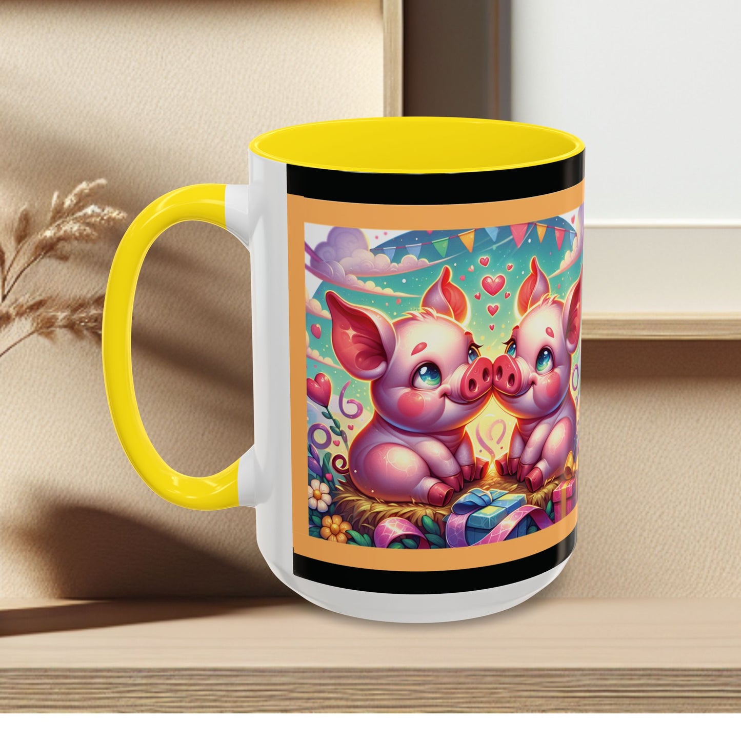 Coffee Mug Love Pigs Picknick 11, 15oz