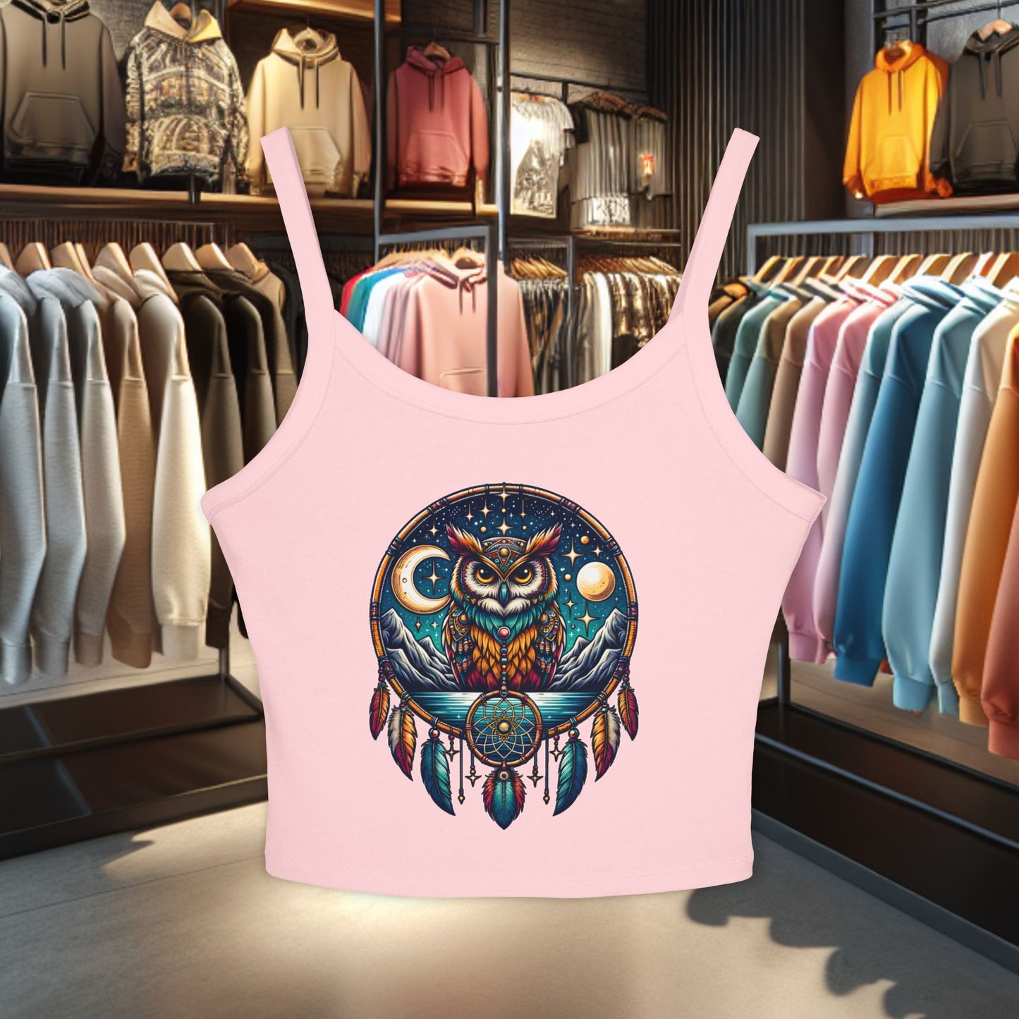 Women's Tank Top Owl Dreamcatcher Spaghetti Strap