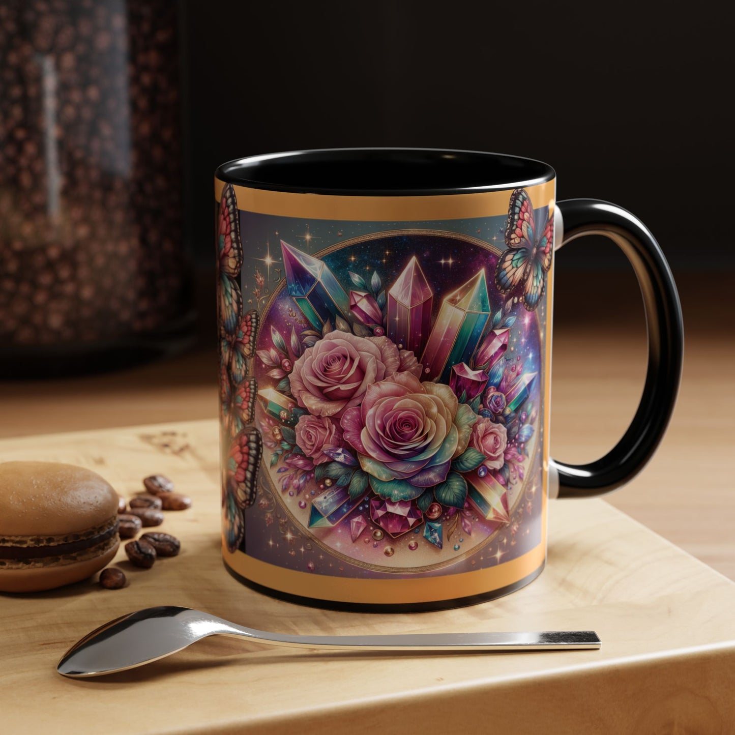 Coffee Mug Butterflys and Flowers