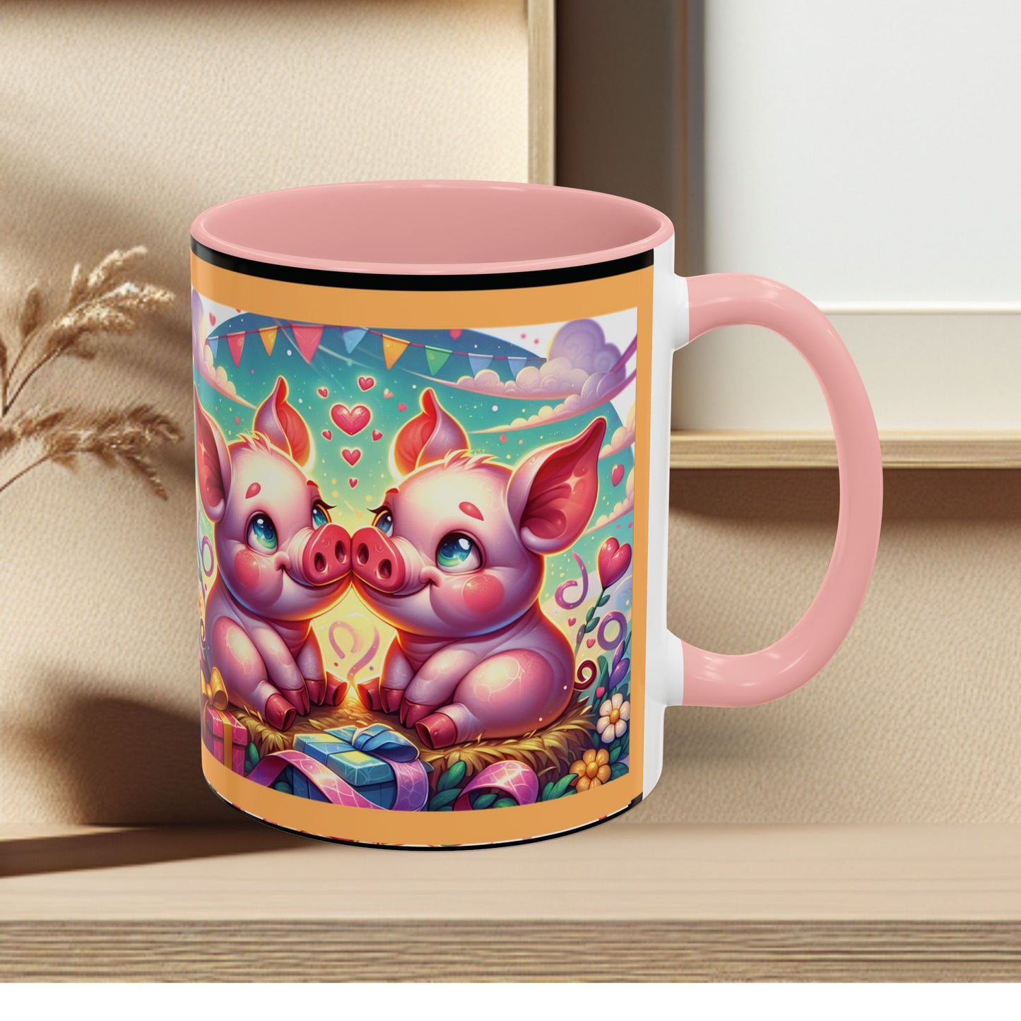 Coffee Mug Love Pigs Picknick 11, 15oz