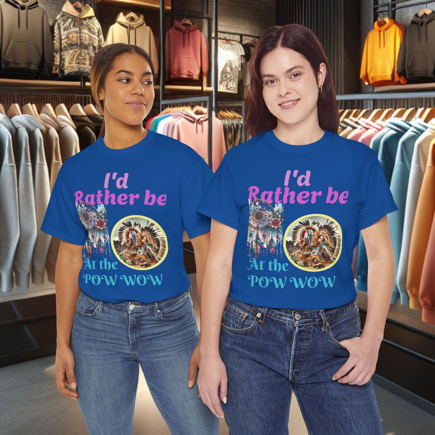 I'd Rather be at the POW-WOW- Heavy Cotton Tee