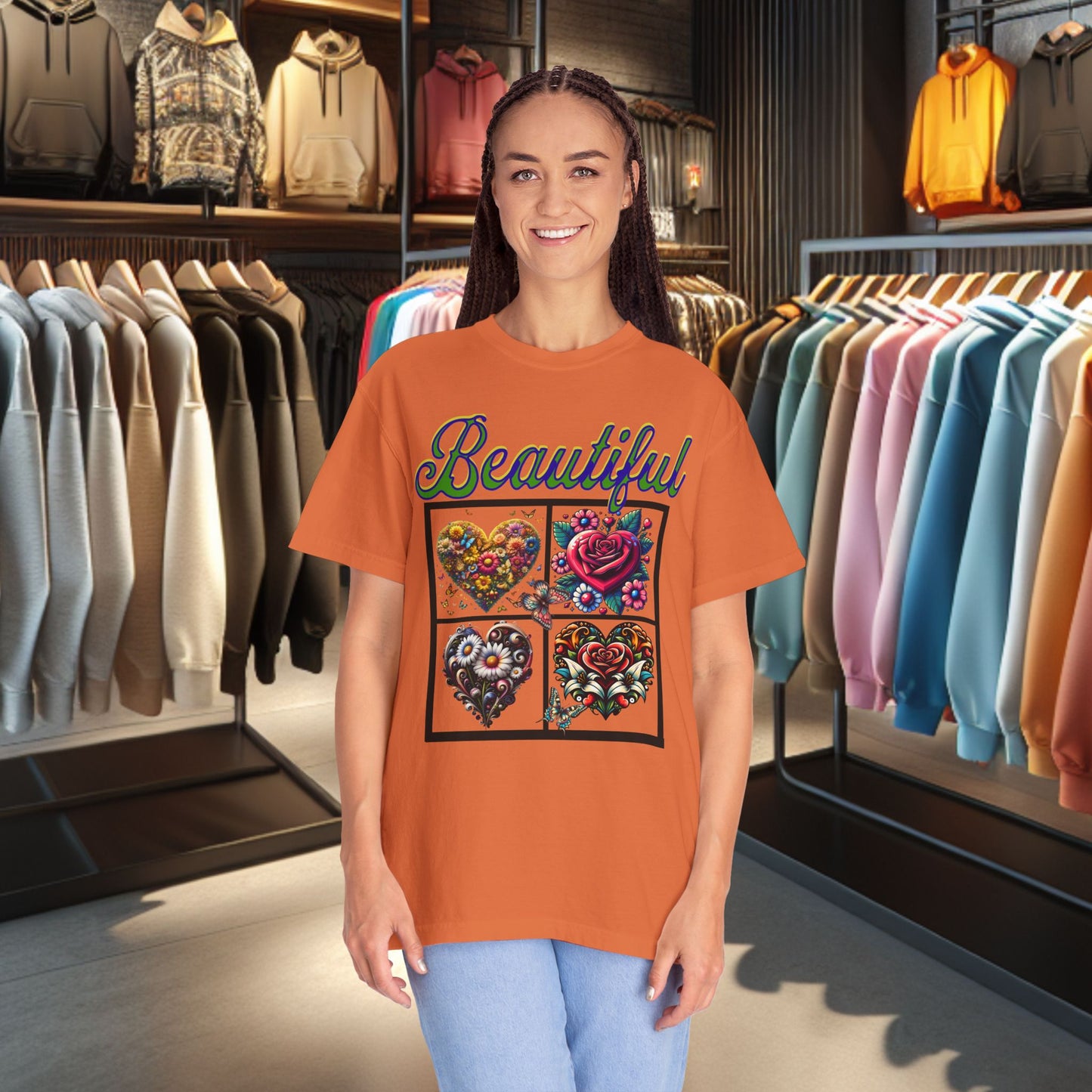 Beautiful Hearts Floral Unisex T-shirt
