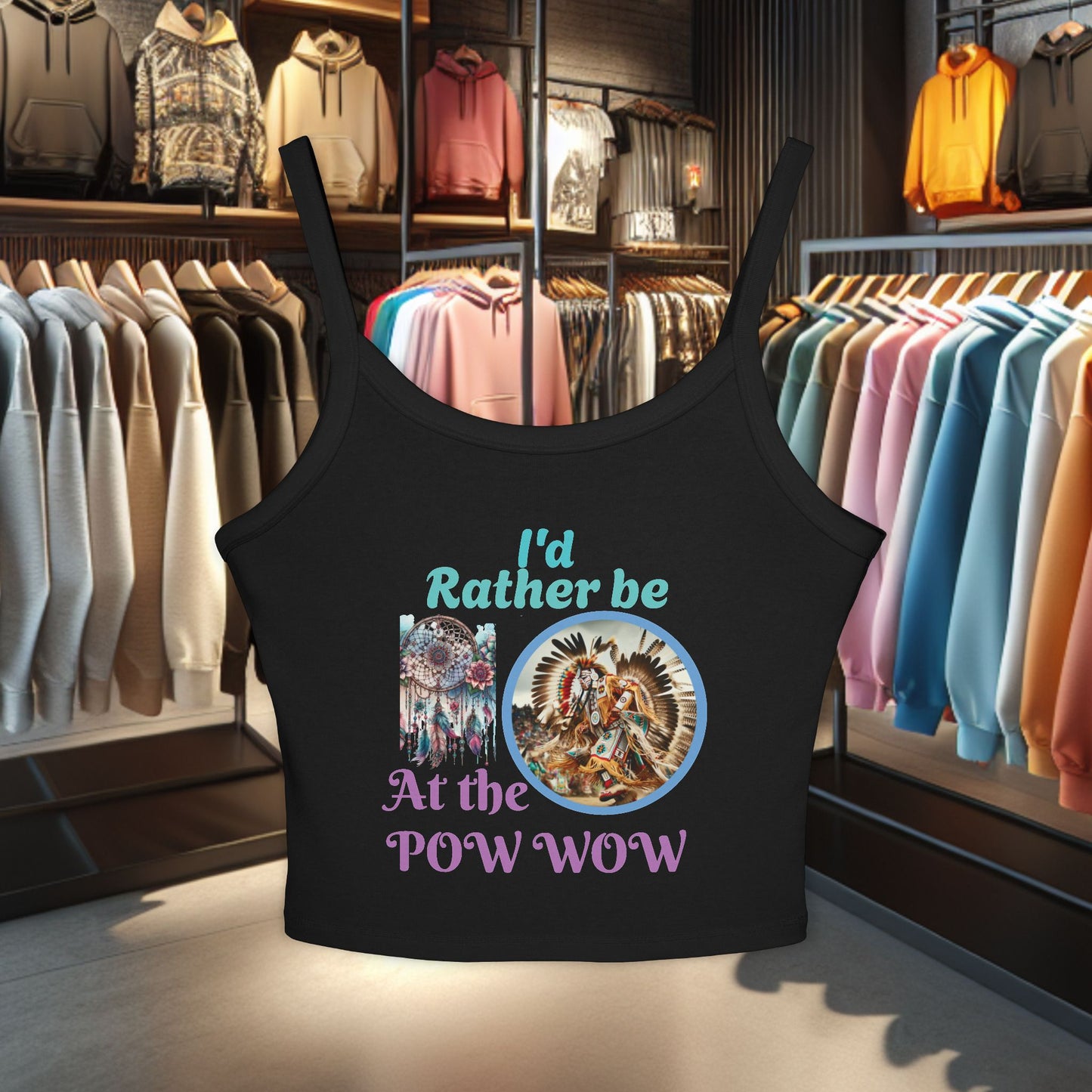 I'd Rather be at the POW WOW-Native American Tank Top