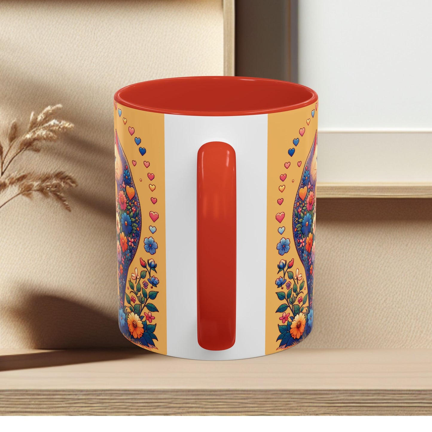 Mug- Loving Cat - Accent Coffee Mug (11oz, 15oz) (AOP)