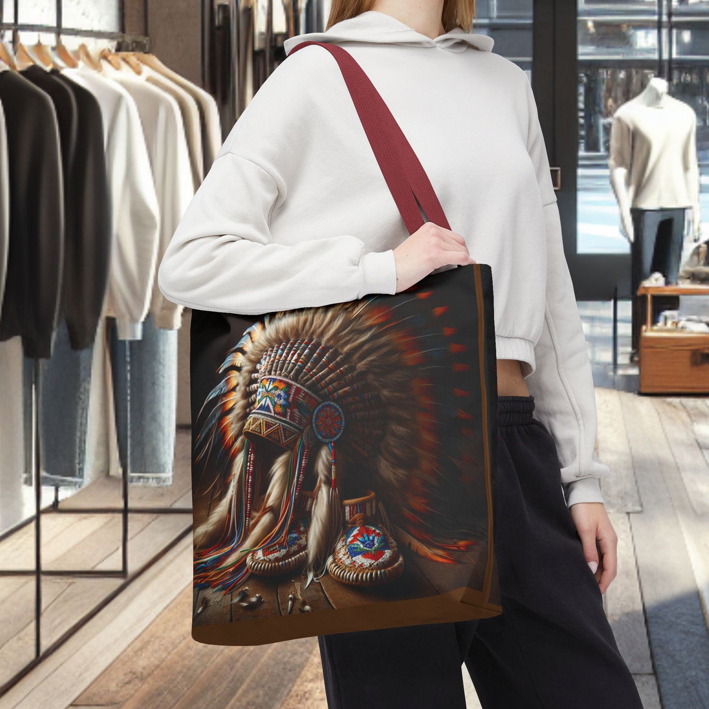 Native War Bonnet Tote Bag - Tribal Style Accessories