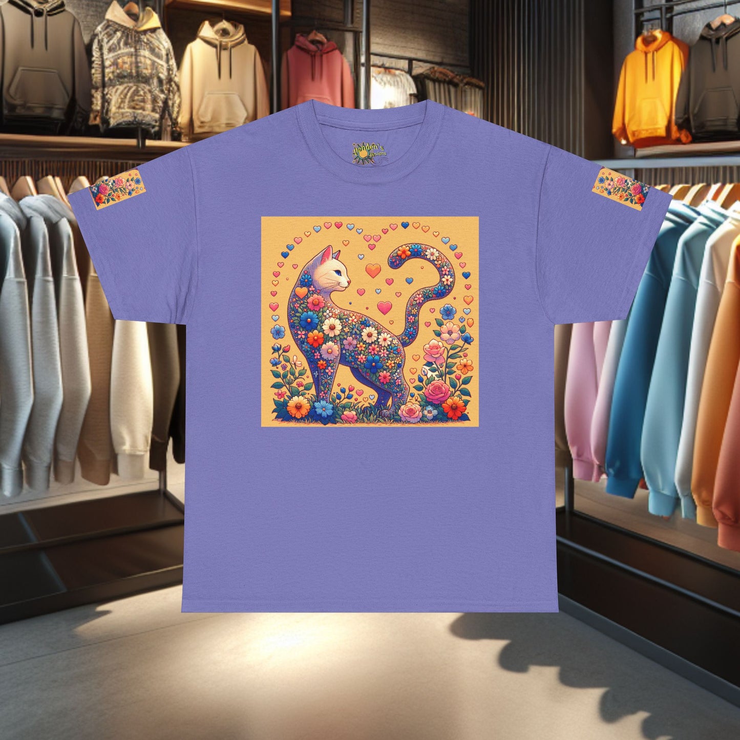 Loving Cat Flower Mozaic T-Shirt