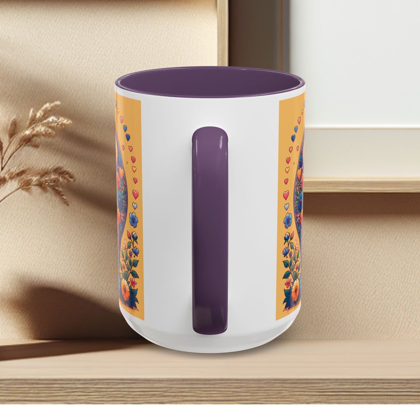 Mug- Loving Cat - Accent Coffee Mug (11oz, 15oz) (AOP)