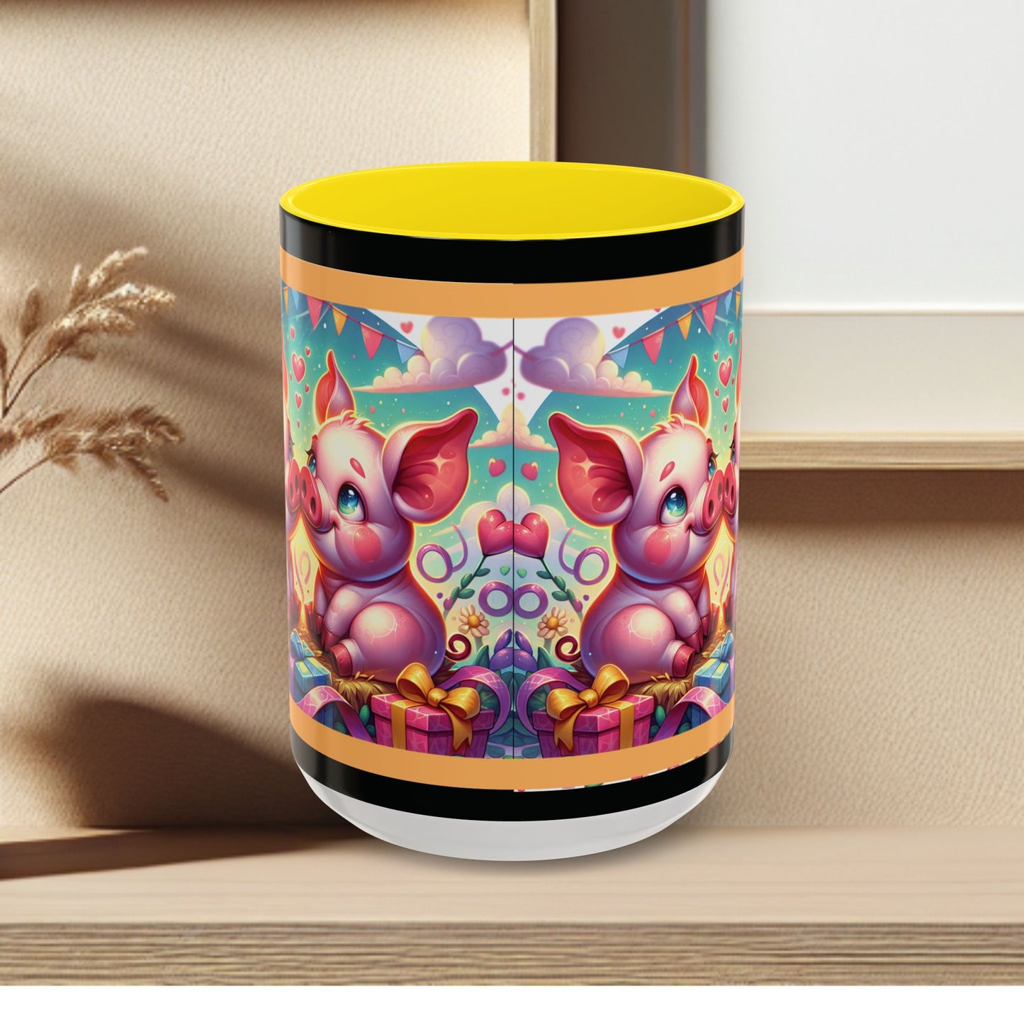Coffee Mug Love Pigs Picknick 11, 15oz
