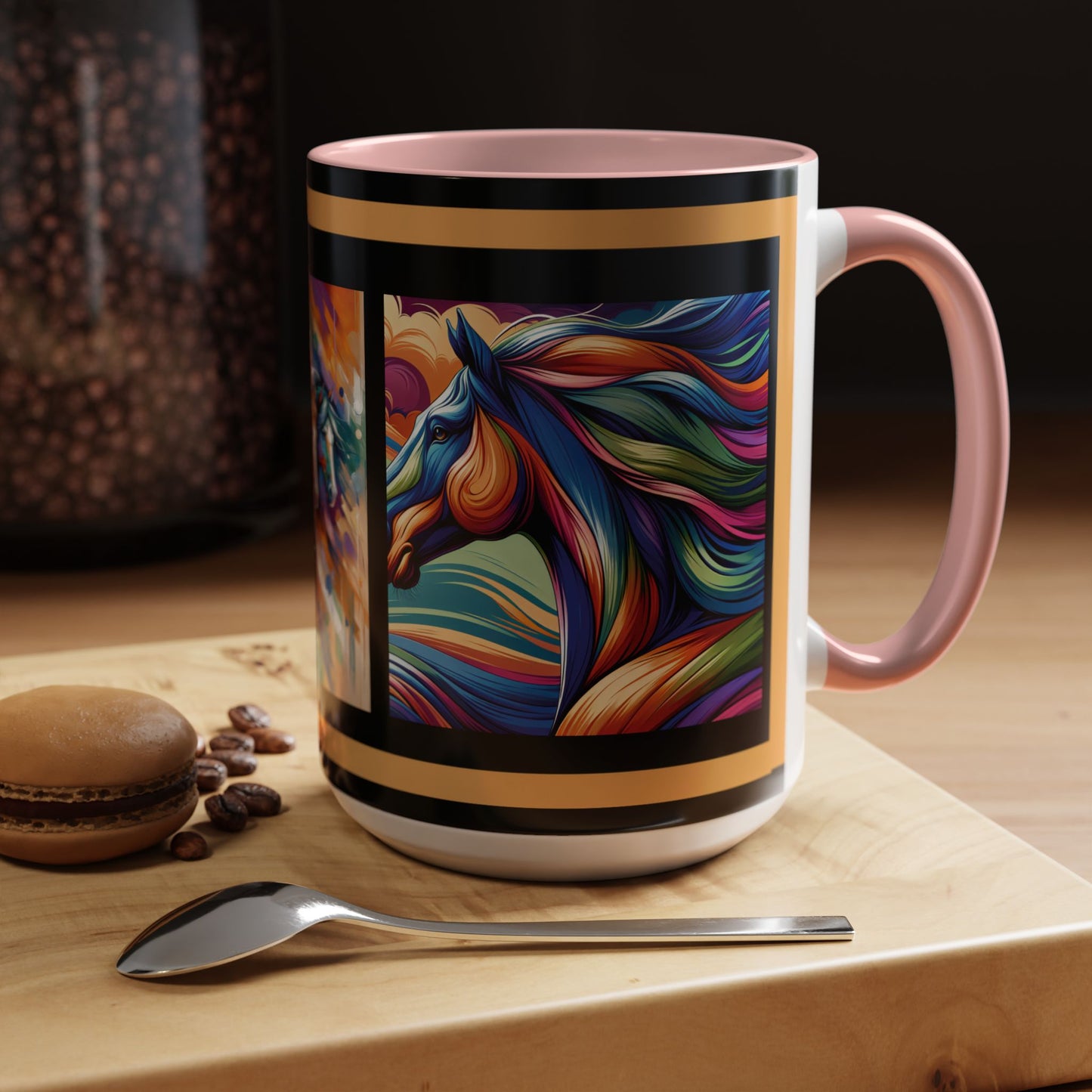 Mug Coffee Multi Color Horses 11oz 15oz