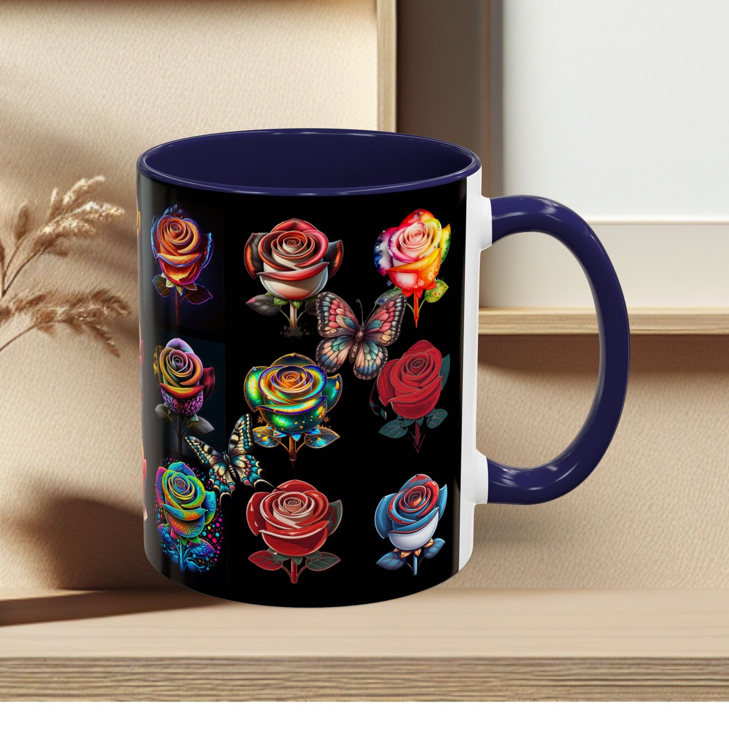 Floral Accent Mug - Perfect Gift for Garden Lovers