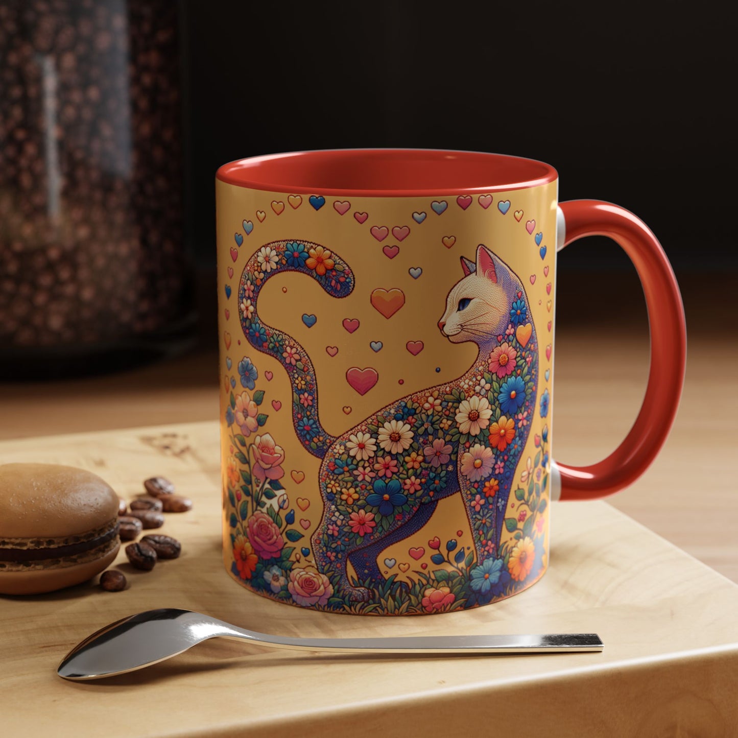 Mug- Loving Cat - Accent Coffee Mug (11oz, 15oz) (AOP)