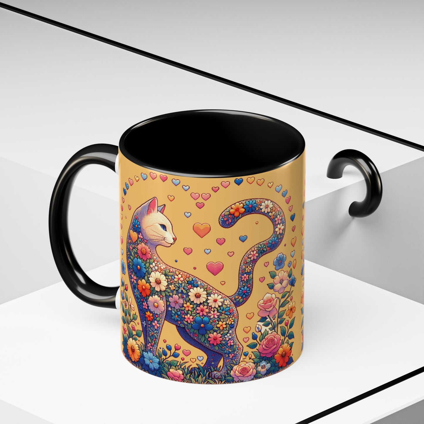 Mug- Loving Cat - Accent Coffee Mug (11oz, 15oz) (AOP)