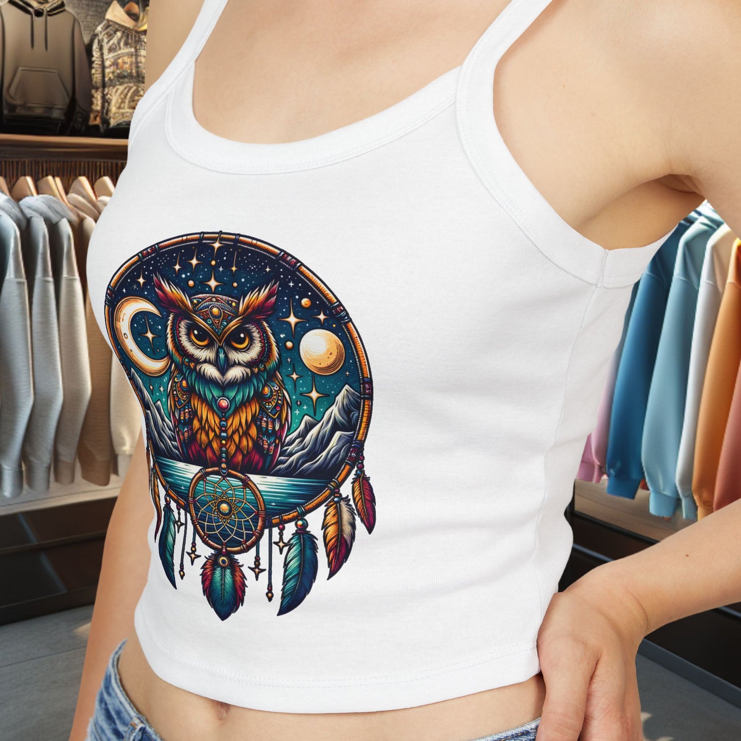 Women's Tank Top Owl Dreamcatcher Spaghetti Strap