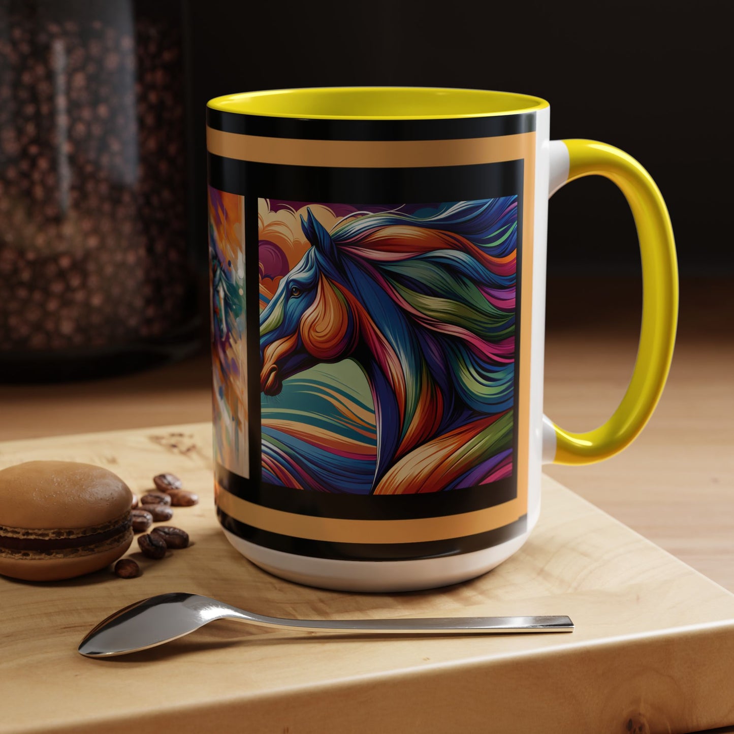 Mug Coffee Multi Color Horses 11oz 15oz