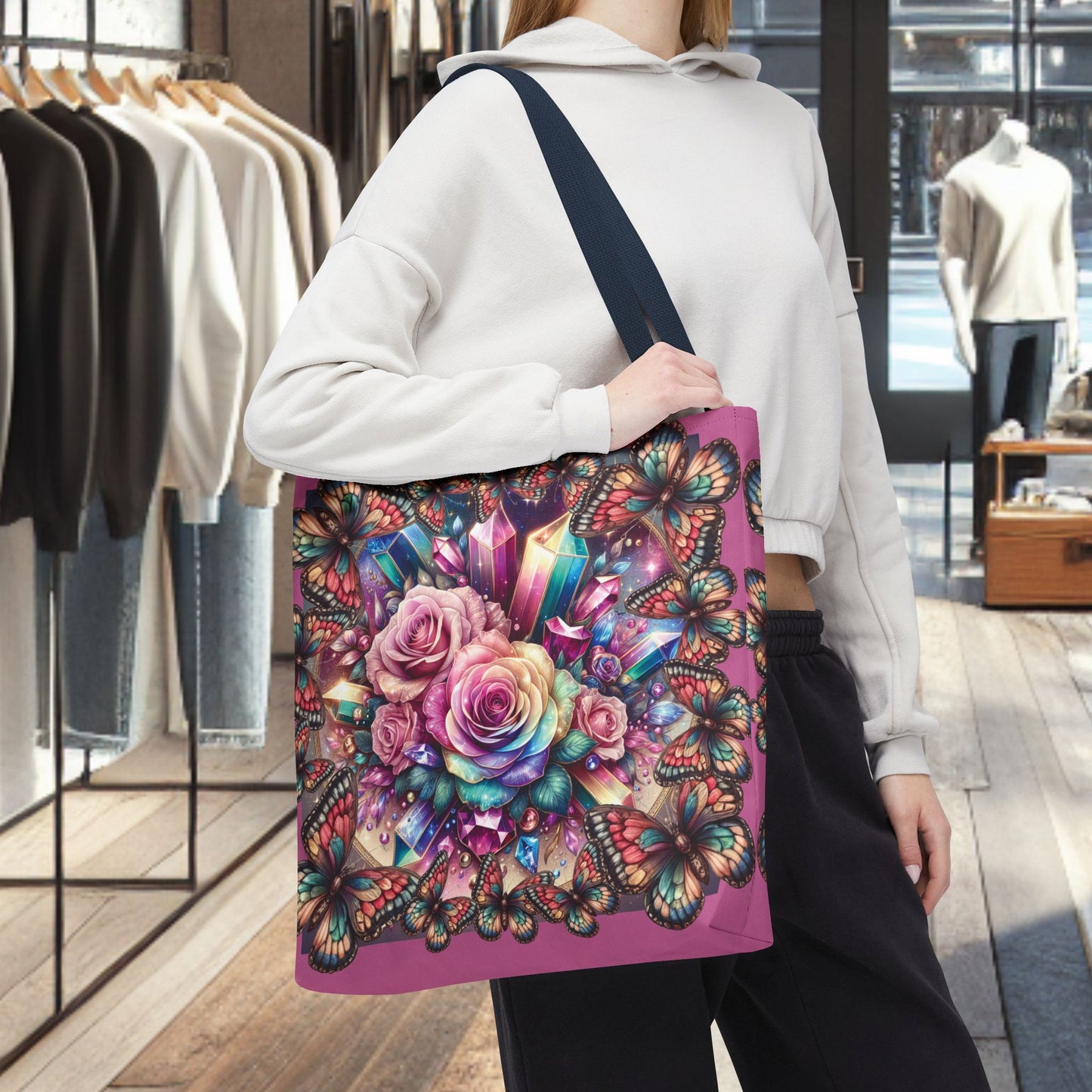 Butterfly Floral Tote Bag