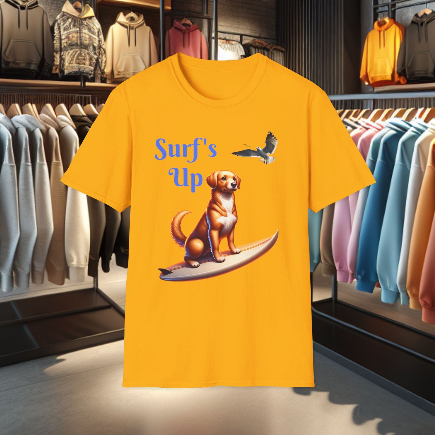 Dog Surfing Unisex T-Shirt - Surf's Up