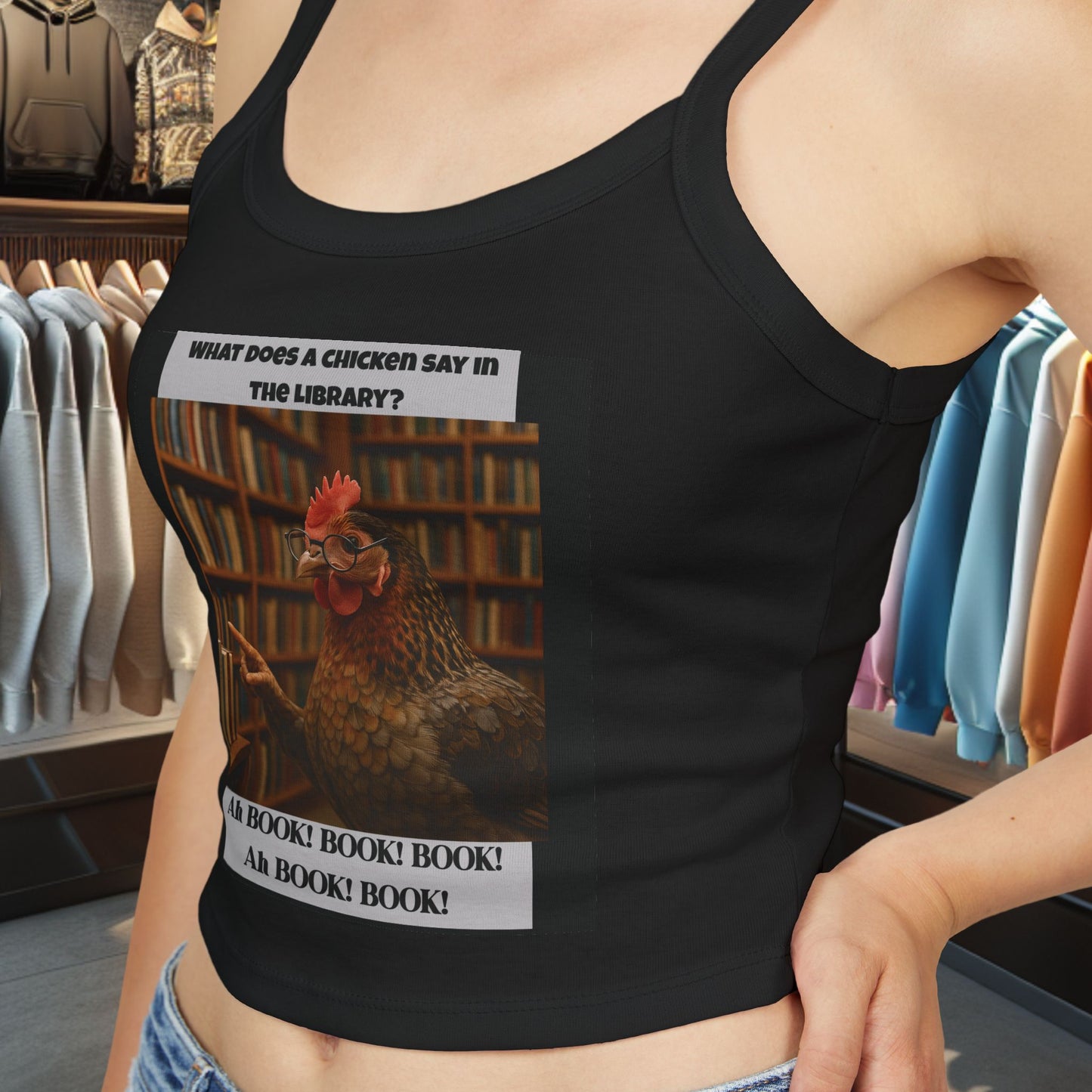 Chicken in Library - Women's Tank Top