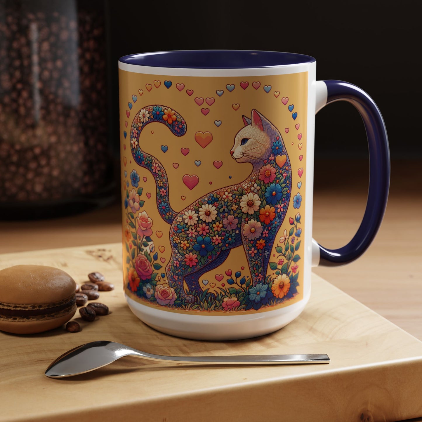 Mug- Loving Cat - Accent Coffee Mug (11oz, 15oz) (AOP)
