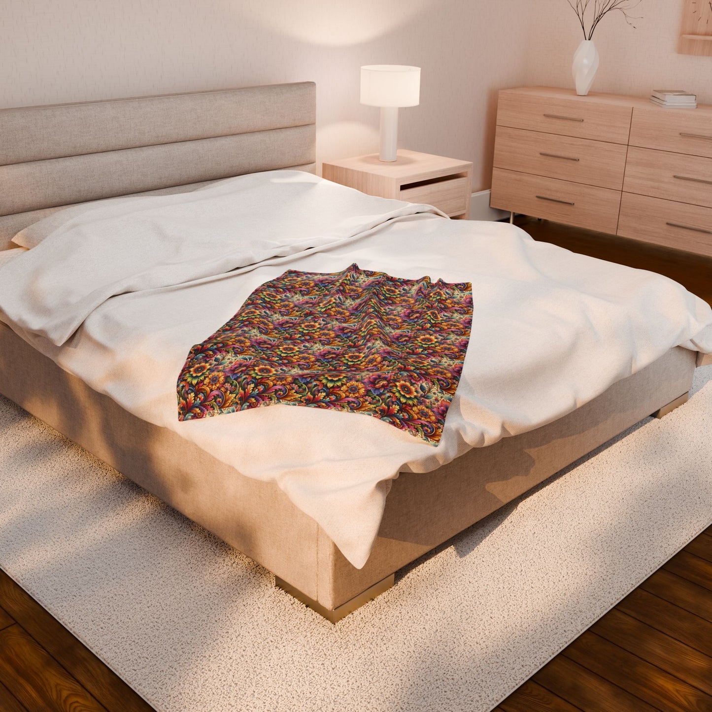 Floral Velveteen Plush Blanket
