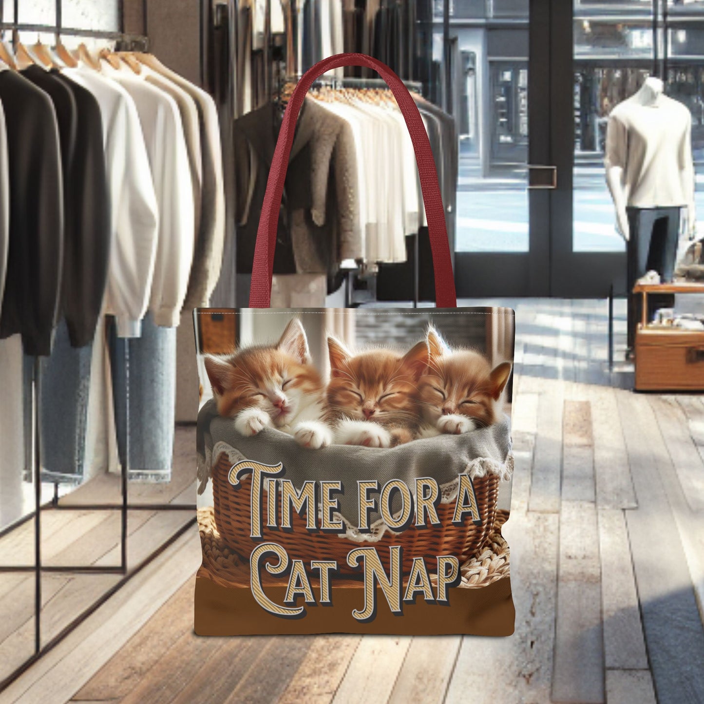 Tote Bag -Time For a Cat Nap Tote Bag (AOP)