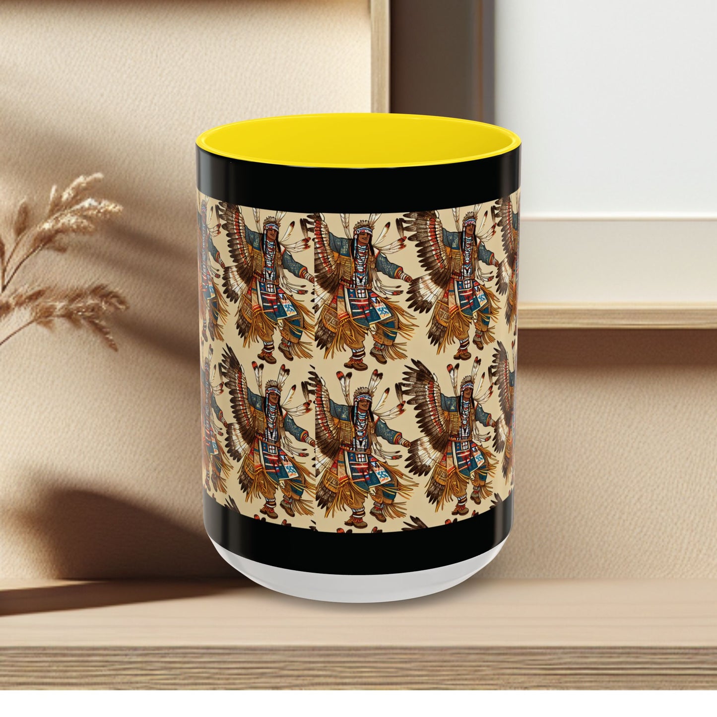 Mug- American Native Dancers Accent Coffee Mug (11, 15oz)