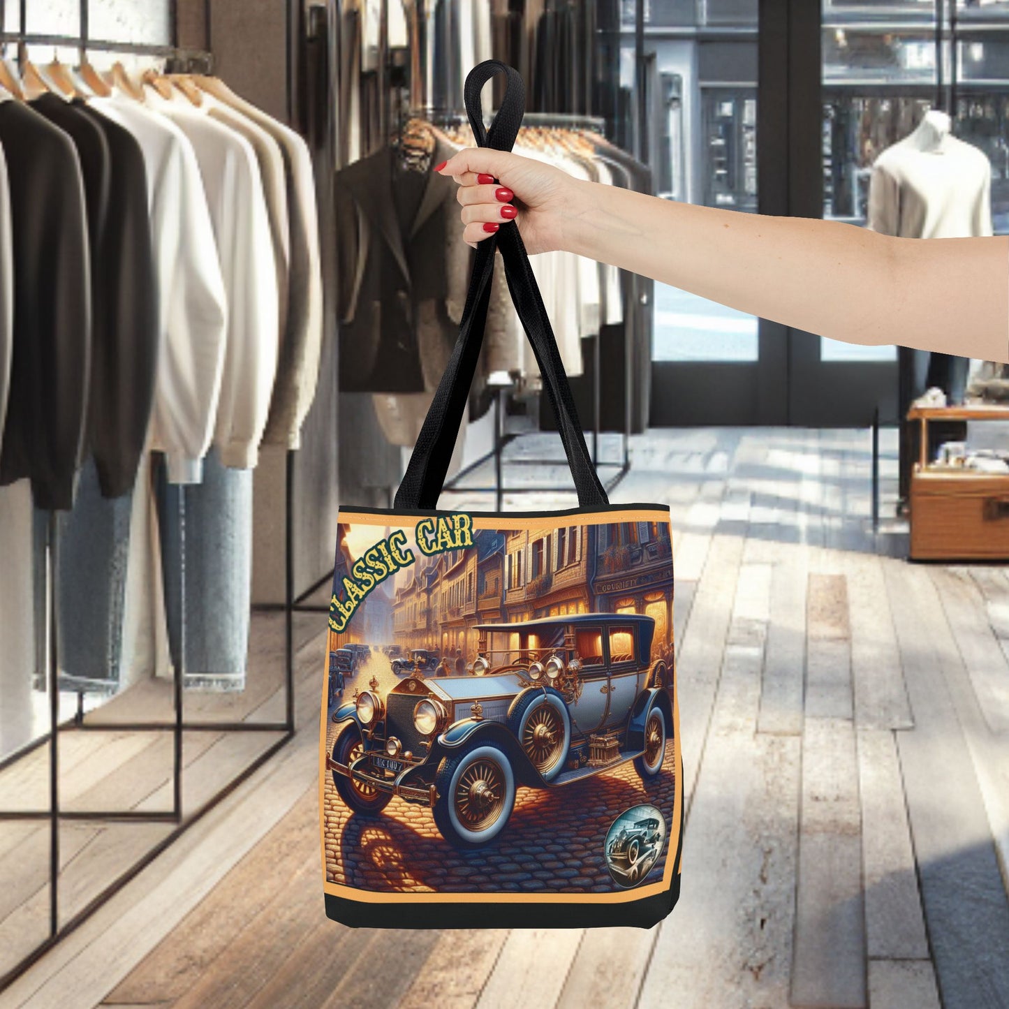 Tote Bag-Classic Car Blue Tote Bag -