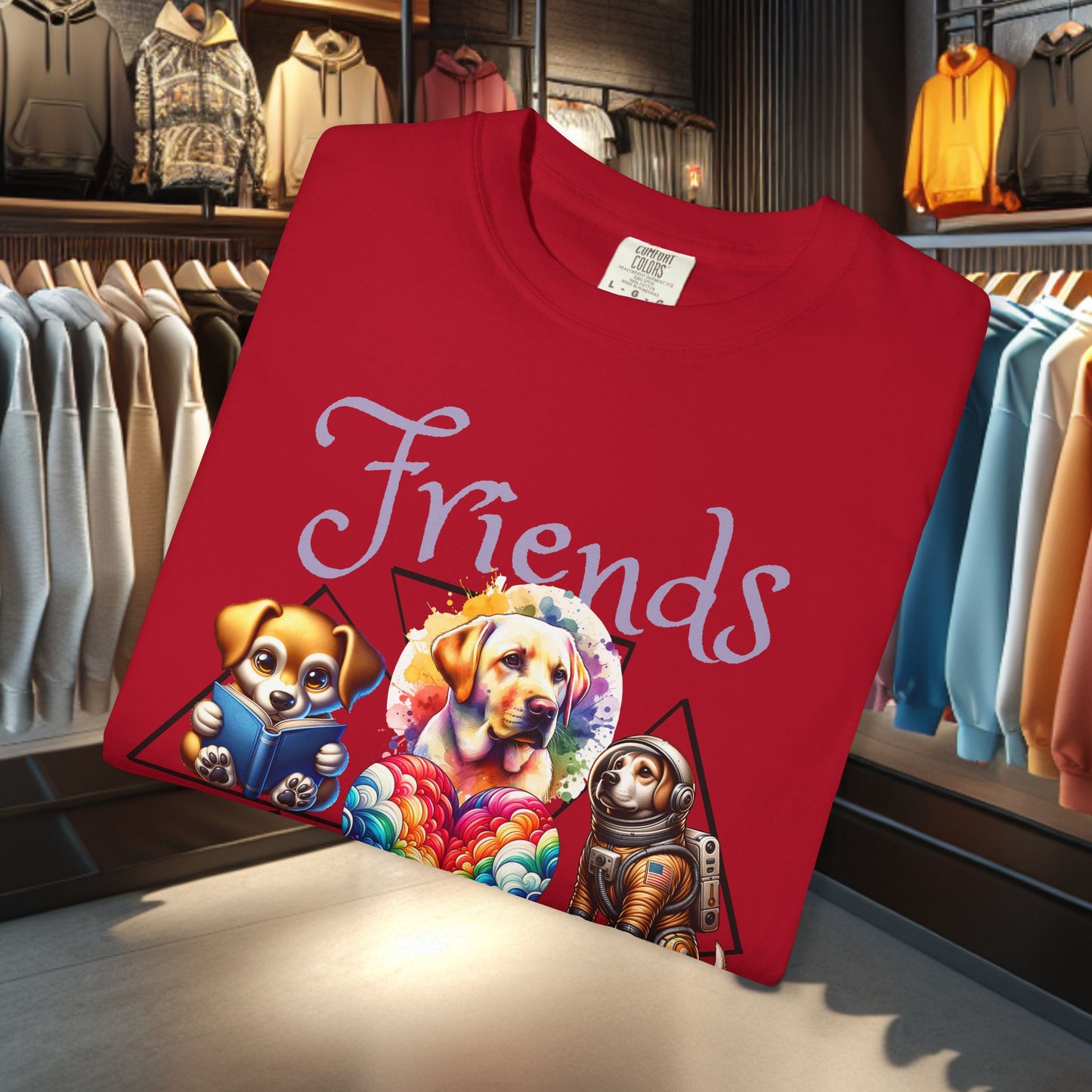 Dog Friends Unisex T-Shirt - Dog Lover's Gift, Cute Dogs