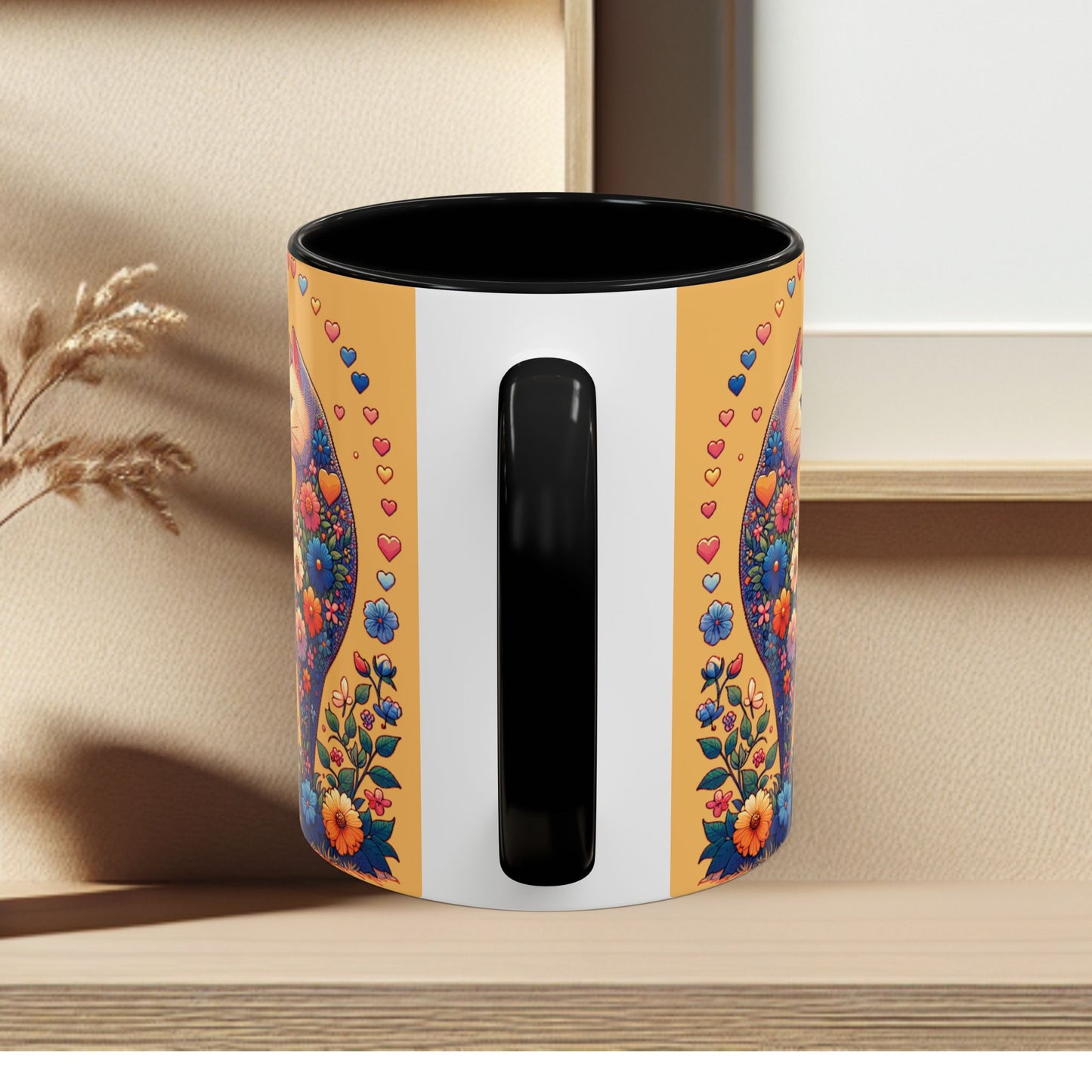 Mug- Loving Cat - Accent Coffee Mug (11oz, 15oz) (AOP)