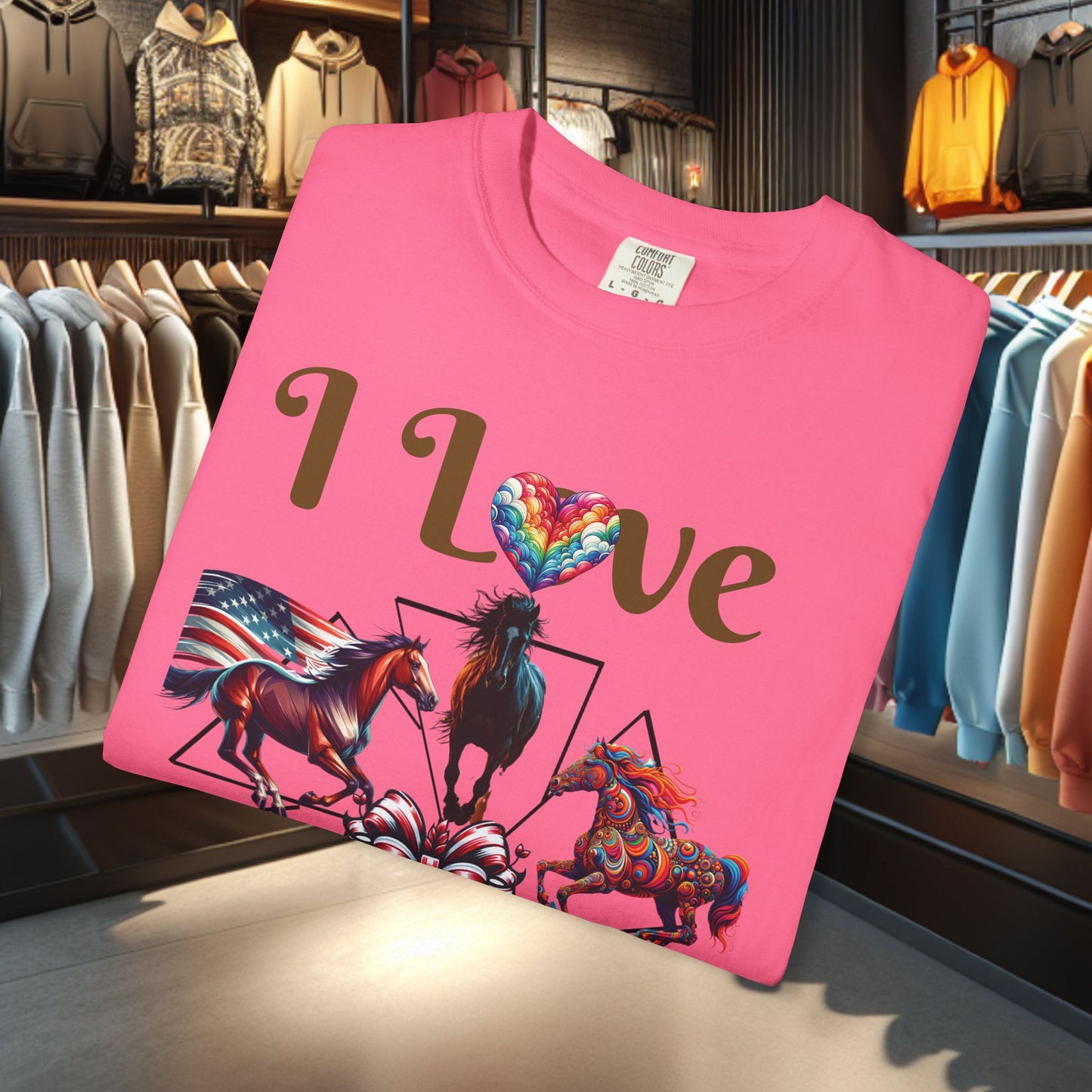 Boho I Love Horses T-shirt