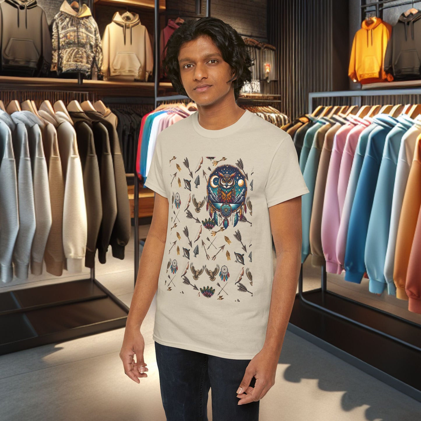Men's Owl Dreamcatcher Graphic Tee,