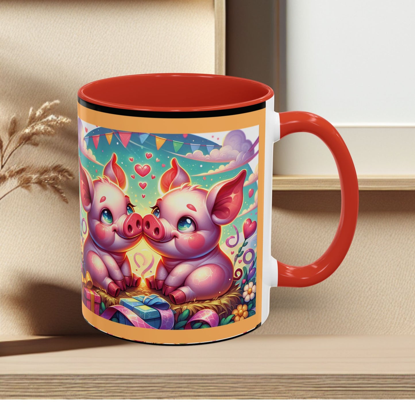Coffee Mug Love Pigs Picknick 11, 15oz