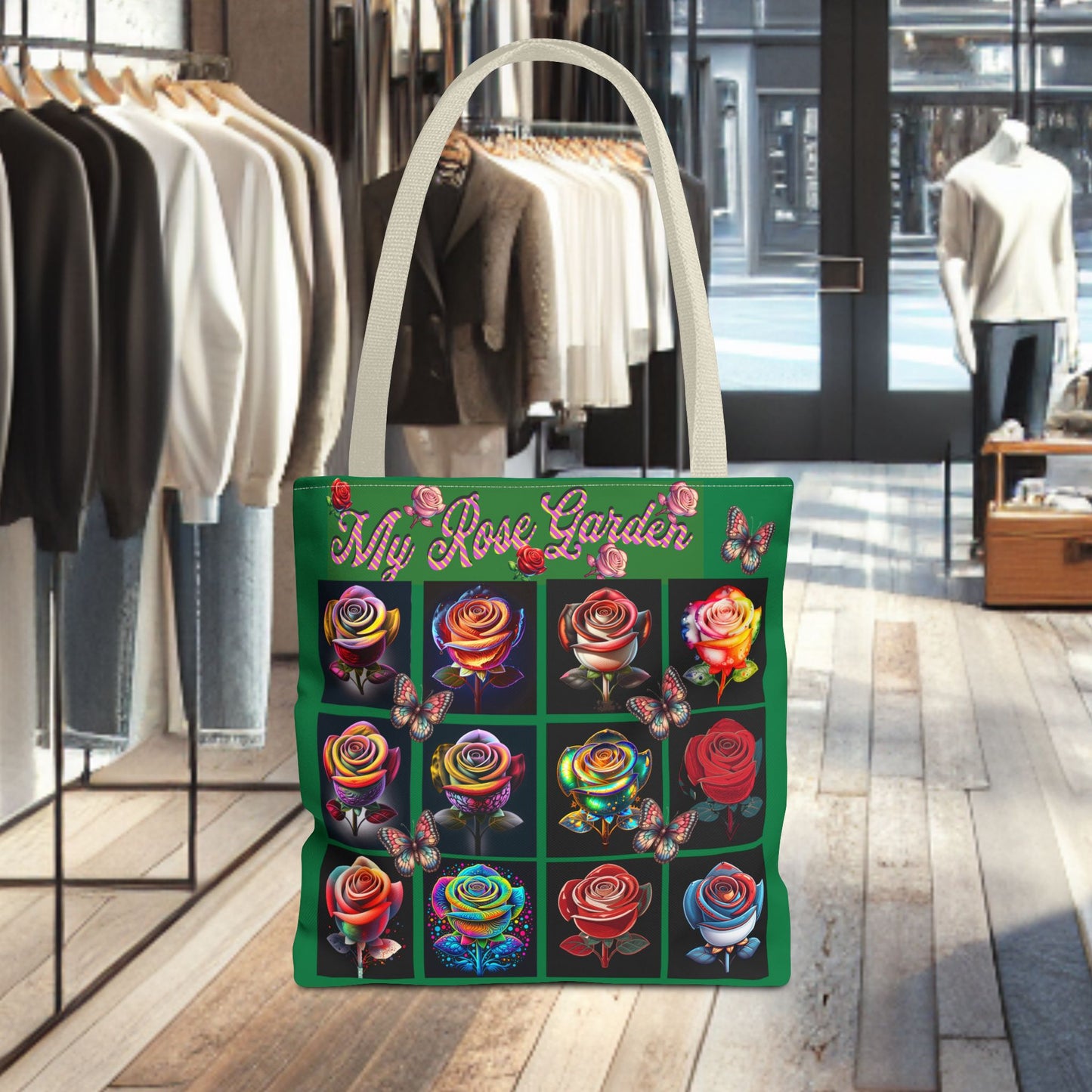 My Rose Garden Floral Tote Bag - Colorful Floral Prints for Garden Lovers