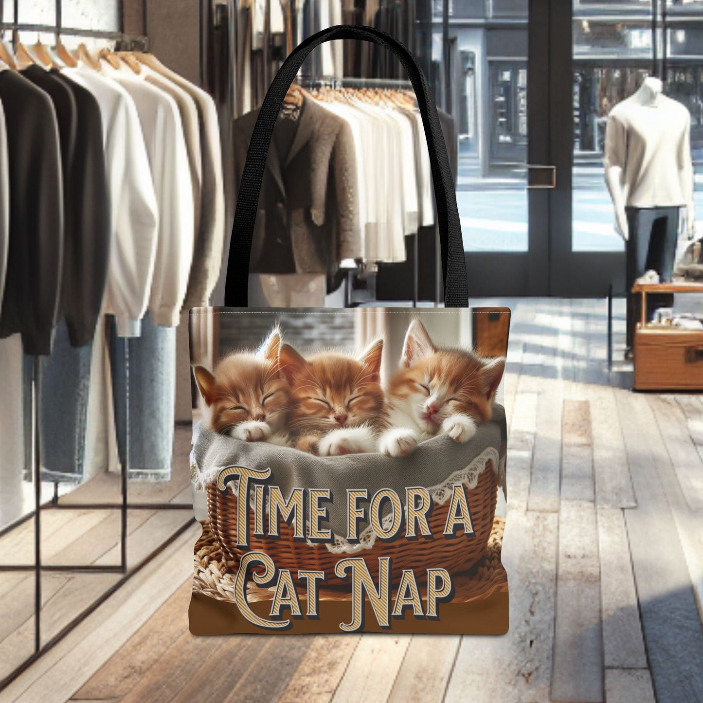 Tote Bag -Time For a Cat Nap Tote Bag (AOP)