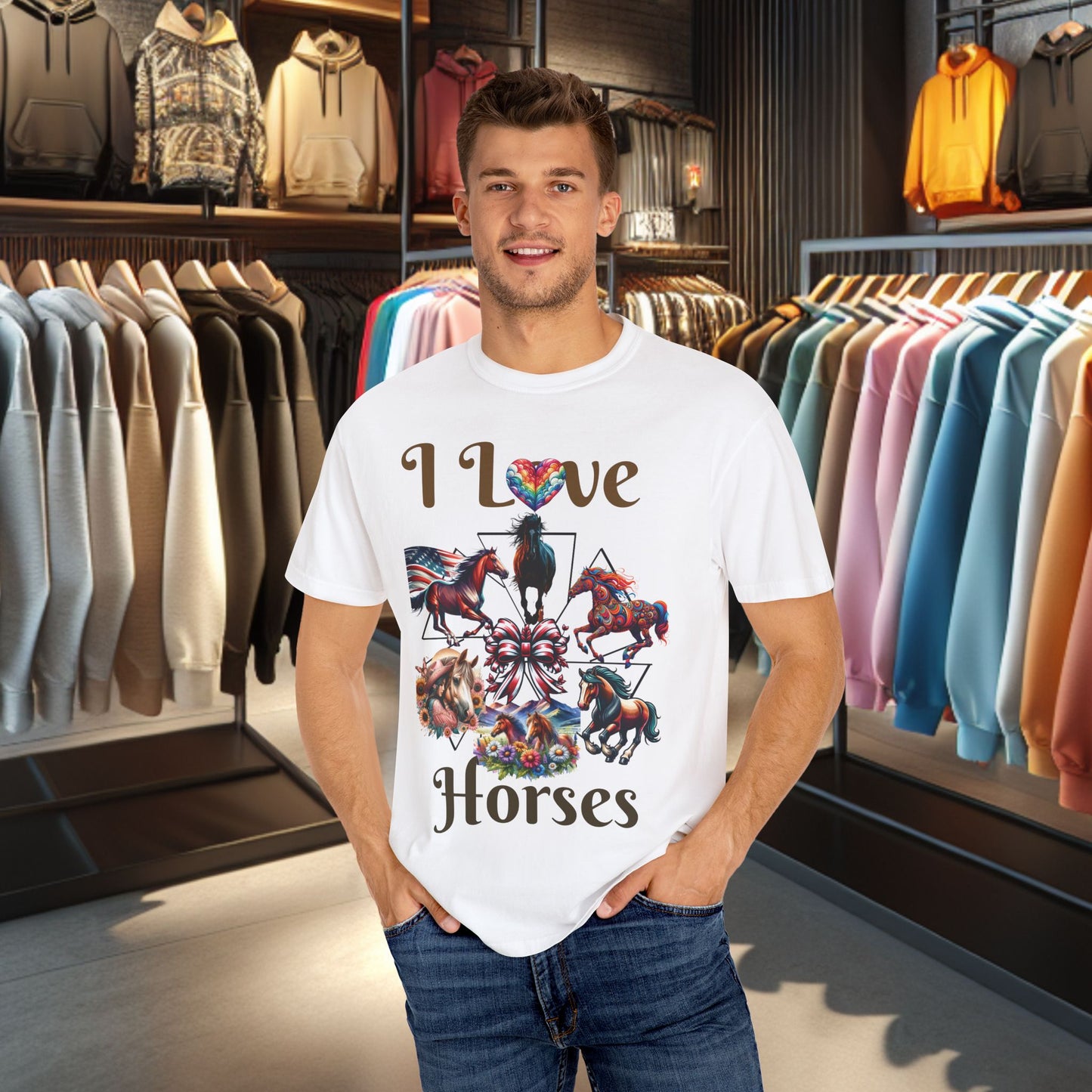 Boho I Love Horses T-shirt