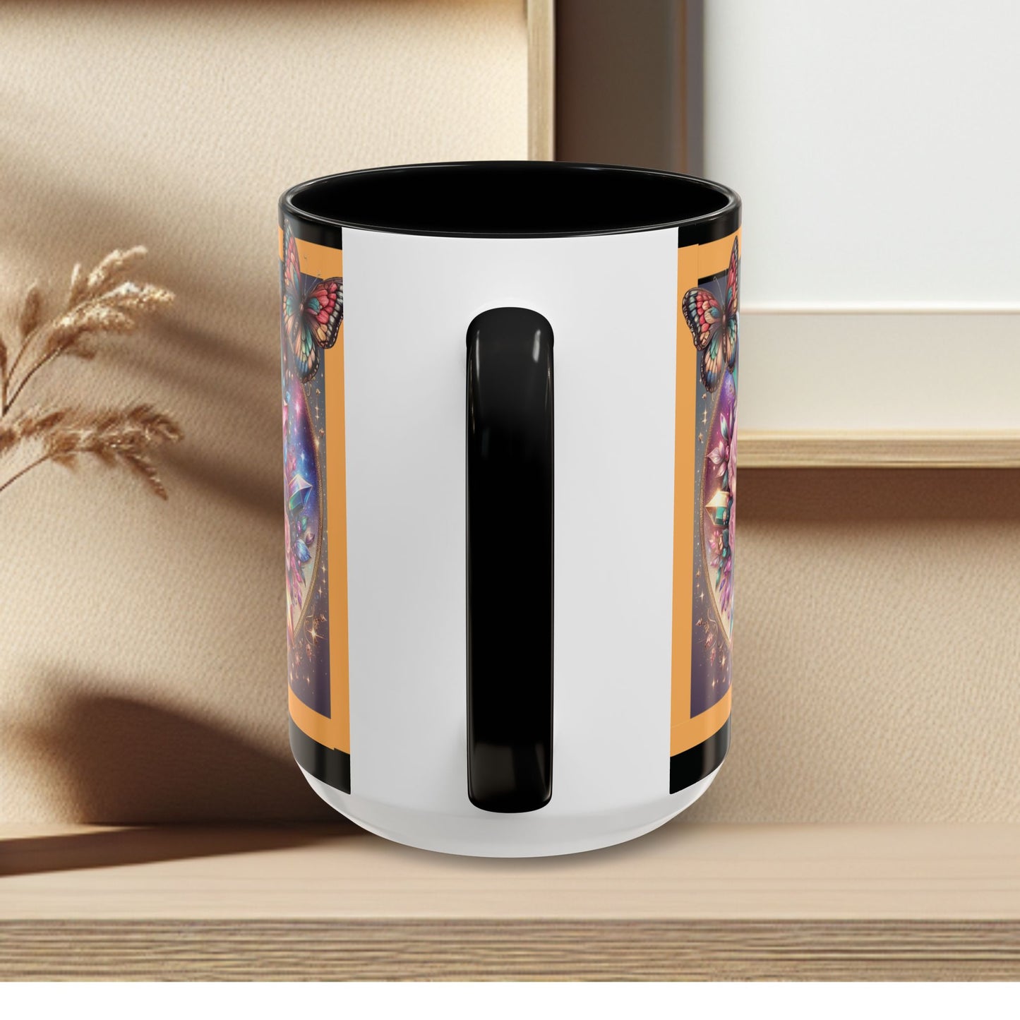 Coffee Mug Butterflys and Flowers