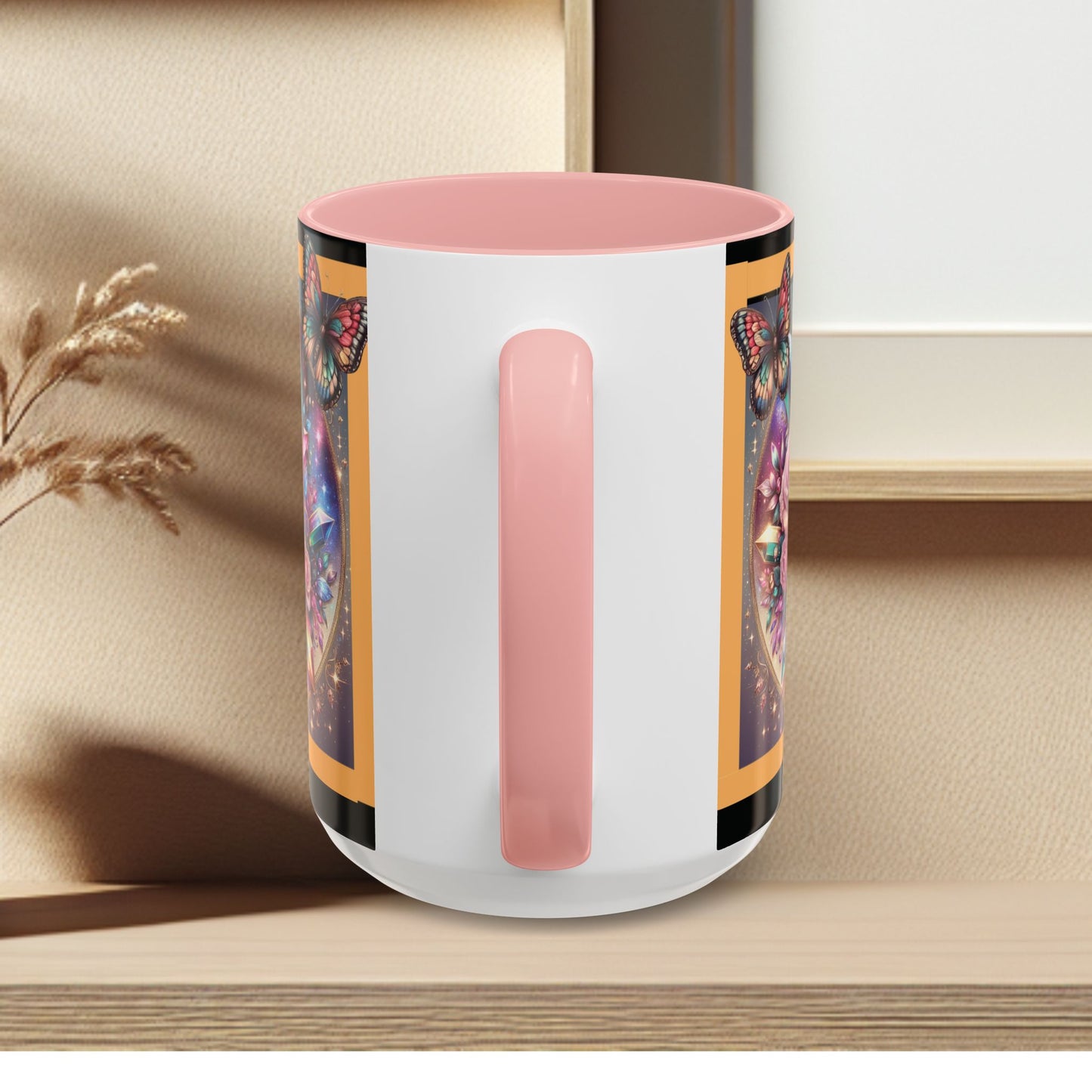 Coffee Mug Butterflys and Flowers