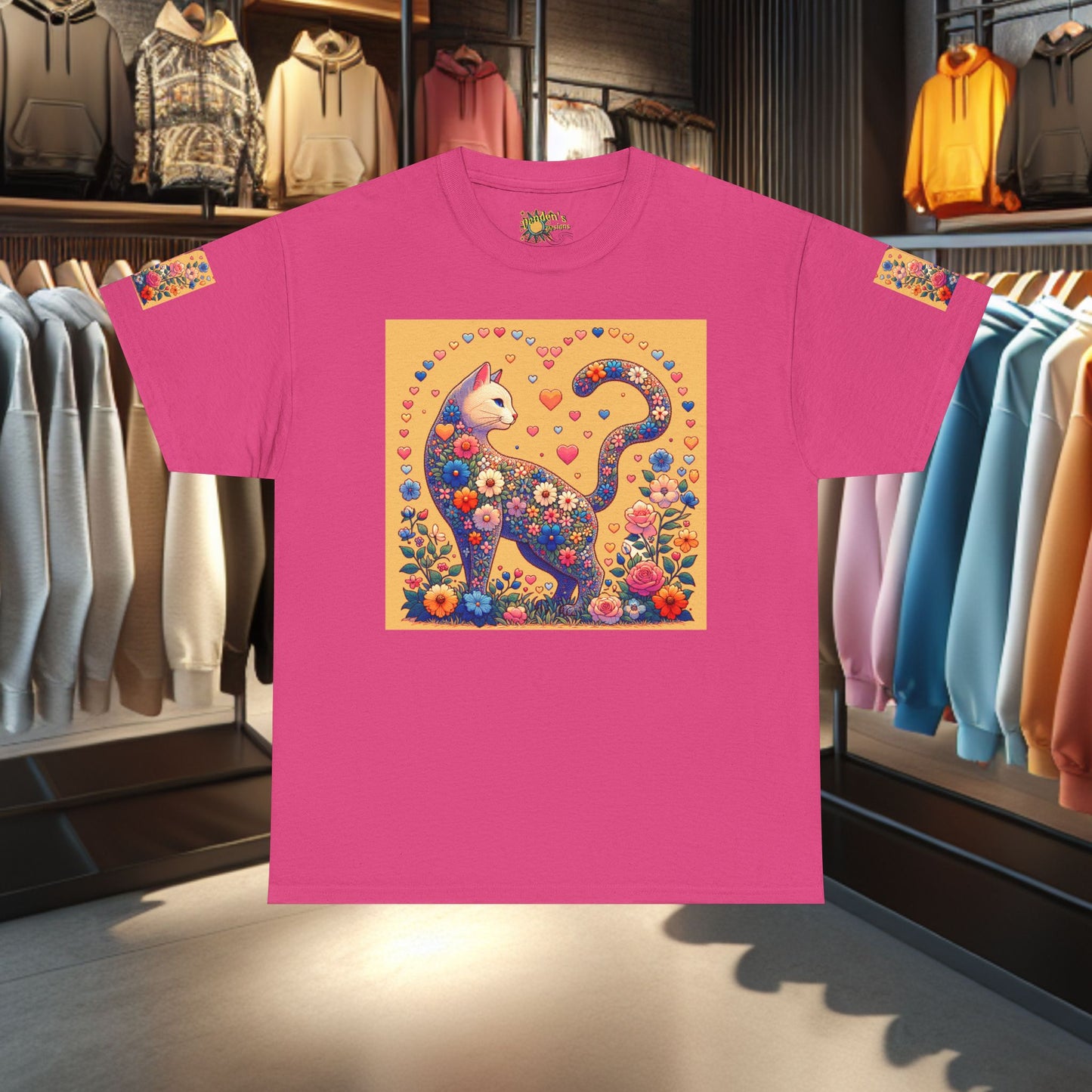 Loving Cat Flower Mozaic T-Shirt