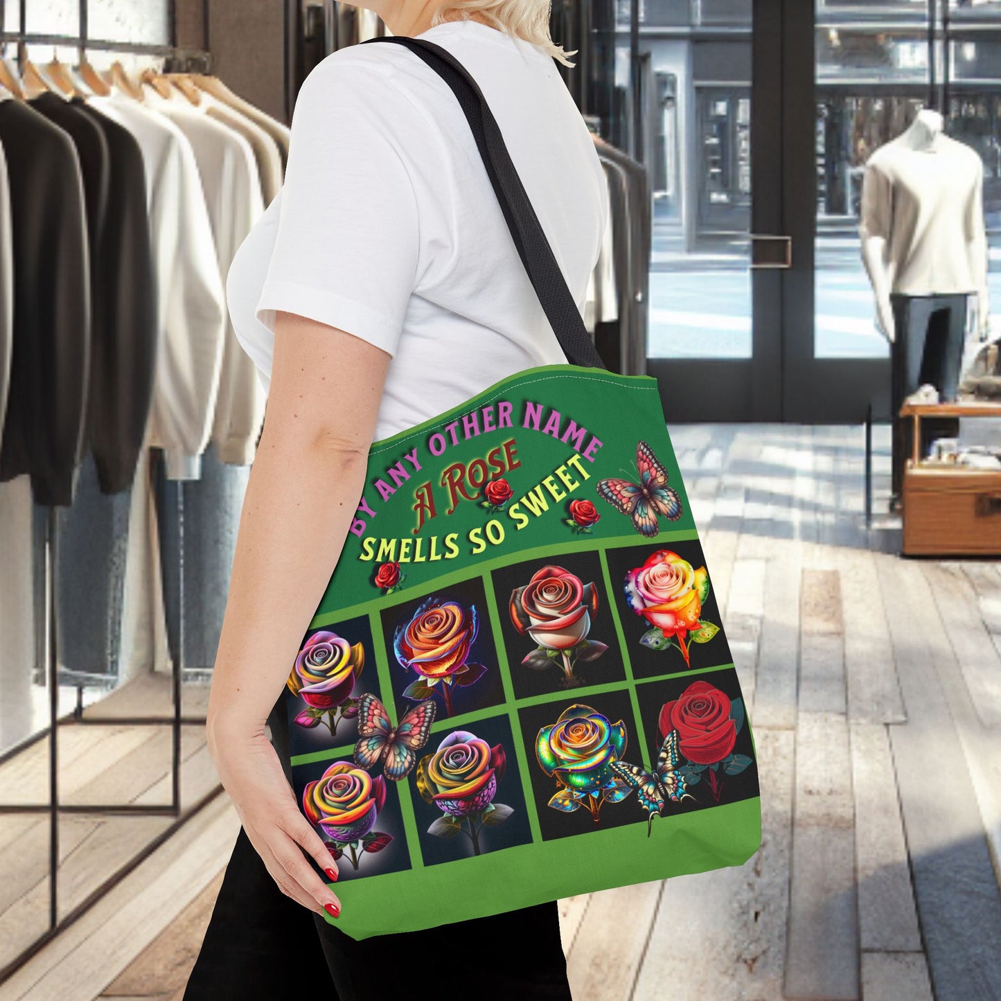 Vintage Floral Tote Bag - 'A Rose Smells So Sweet'