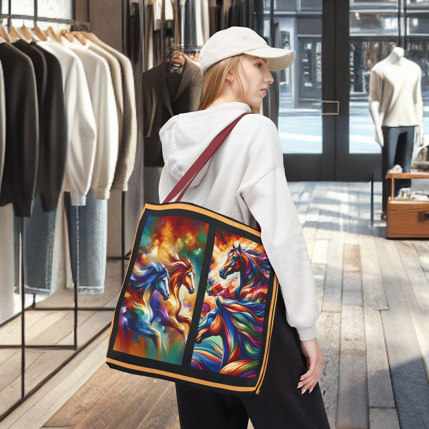 Colorful Horses Tote Bag
