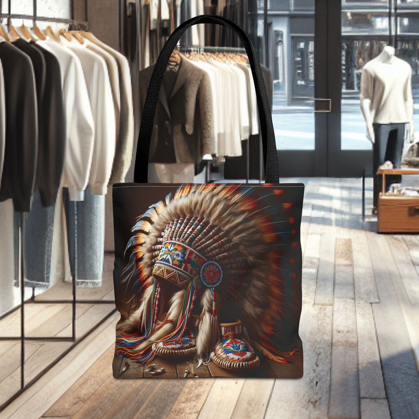 Native War Bonnet Tote Bag - Tribal Style Accessories